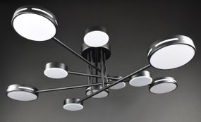 Люстра світлодіодна стельова LED світильник для квартири на стелю лед 27936 Чорний 25х90х90 см.