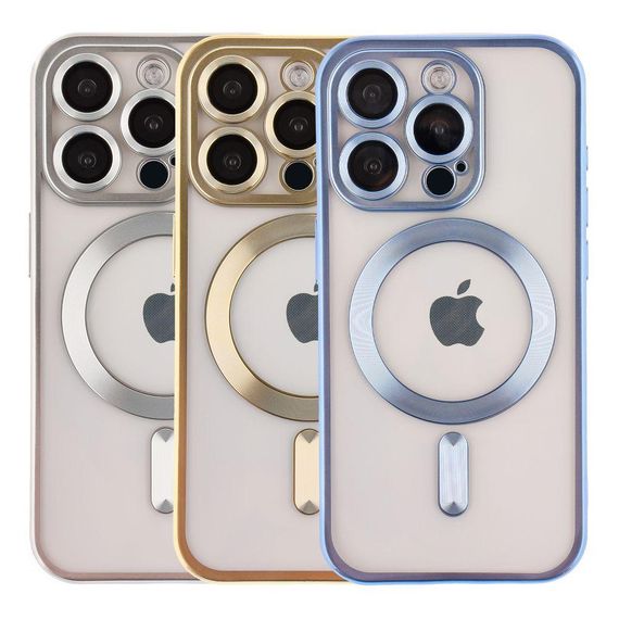 Чехол TPU Metallic Chrome з повним захистом камери with Magsafe для Iphone 14 Pro Max Цвет Titan | Зображення 1