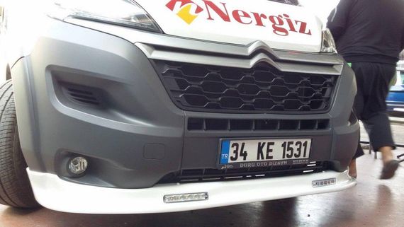 Передняя накладка 2014-2023 (узкая с LED, под покраску) для Peugeot Boxer 2006↗ и 2014↗ гг. | Зображення 7