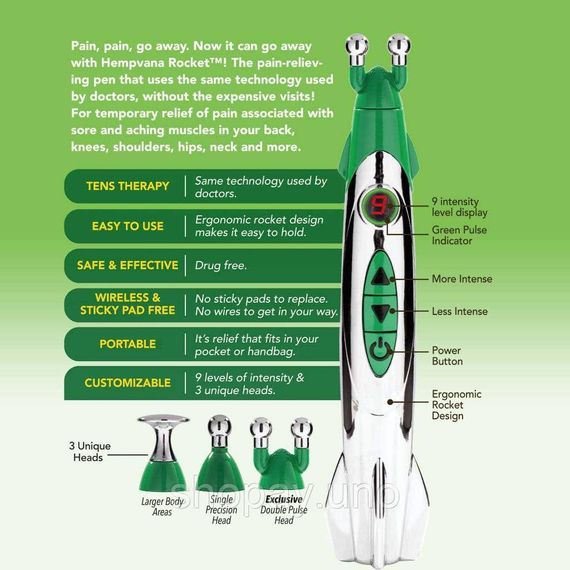 Портативный электронный массажер Elite Massage Rocket ∙ Ручной импульсный массажер Elite Massage Rocket для снятия боли | Зображення 4