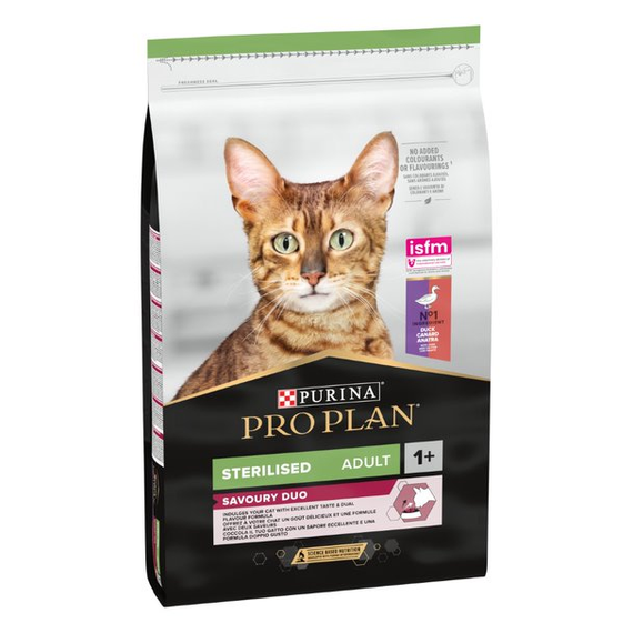 Сухий корм Purina Pro Plan Sterilised Adult 1+ Savoury Duo для стерилізованих котів з качкою та печінкою 10кг | Зображення 2