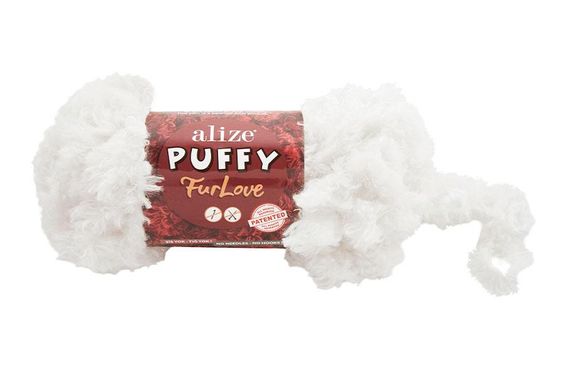 Пряжа Alize Puffy Furlove № 55 (Алізе Пуффі Фурлав) хутряна пряжа з петельками для в'язання руками, 100 г / 6.3 м