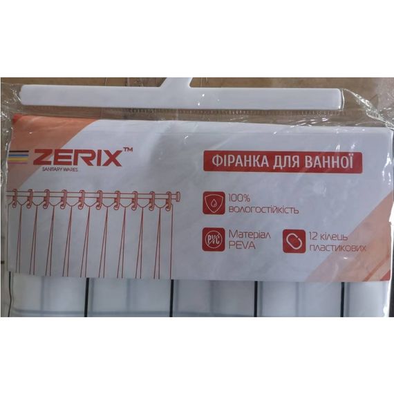 Шторка для ванної ZERIX SCP-011-180x180 з PEVA (поліетиленвінілацетату) (Візерунок "Клітина" біла) (ZX6084) | Зображення 3