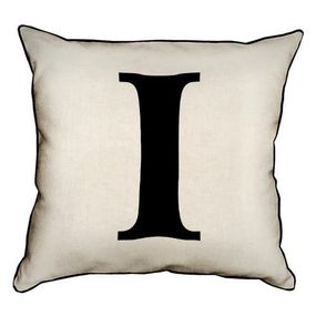 Подушка с мешковины Английская буква I 45x45 см (45PHB_ABC018_WH)