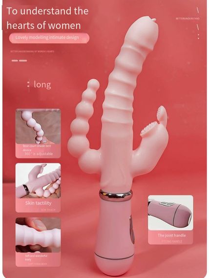 Вагінальний, кліторальний, анальний вібратор "Womans touch", 12 режимів вібрації, колір рожевий Sex Aura | Зображення 3