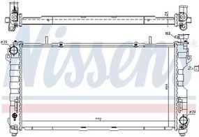 Радіатор охолодження двигуна DODGE CARAVAN, CHRYSLER VOYAGER, NISSENS (61005)
