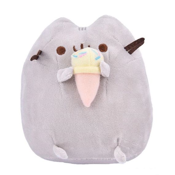 Плюшевая мягкая игрушка Кот Пушин с мороженным 15х15см Pusheen Cat