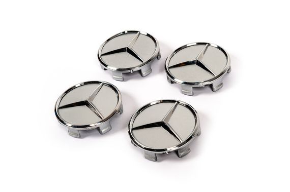 Ковпачки на диски 71/75 мм без кільця (4 шт, сірі) для Тюнінг Mercedes | Зображення 1