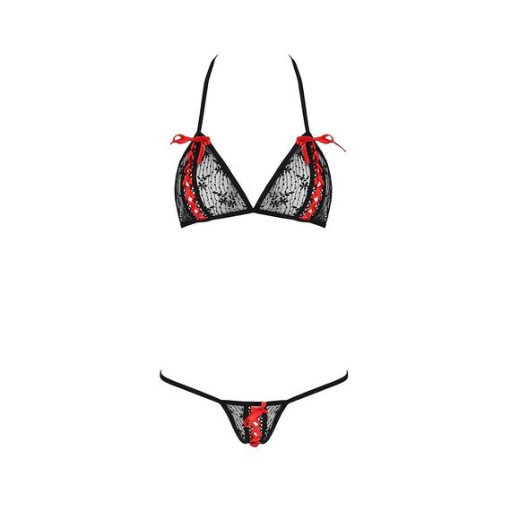 Комплект білизни MELISSA BIKINI black XXL/XXXL - Passion: ліф зі шнурівкою і трусики стрінги | Зображення 4