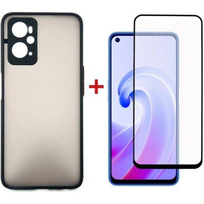 Чехол для мобильного телефона Dengos Kit for OPPO A76 case + glass (Black) (DG-KM-37)