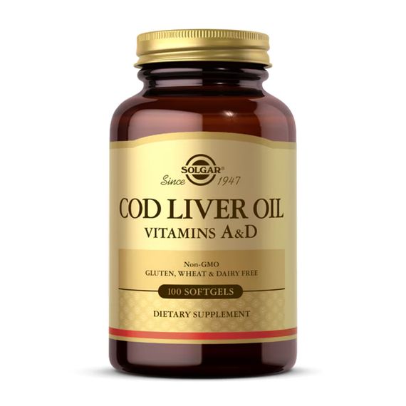 Cod Liver Oil Vitamins A&amp;D - 100 softgels