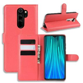 Чохол книжка з кишенями для карт на Xiaomi Redmi Note 8 Pro колір Червоний
