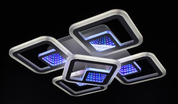 Люстра світлодіодна стельова LED світильник для квартири на стелю лед з пультом 26023 Білий 10х40х40 см. | Зображення 6