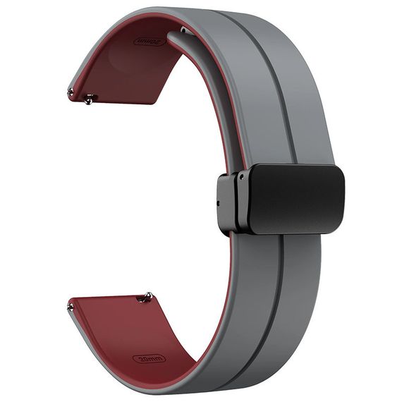 Силіконовий ремінець Classy для Smart Watch 20mm Grey / Plum | Зображення 1