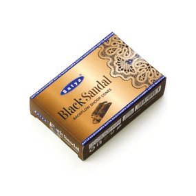 Ароматичні конуси зворотного потоку  Чорний Сандал 10 шт. в уп. Satya 8904234410265