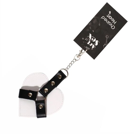Брелок на карабіні для ключів Art of Sex Chained Heart, Білий