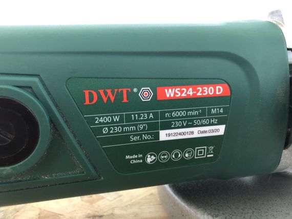 Кутова шліфувальна машина DWT WS24-230 D Б/В | Зображення 2