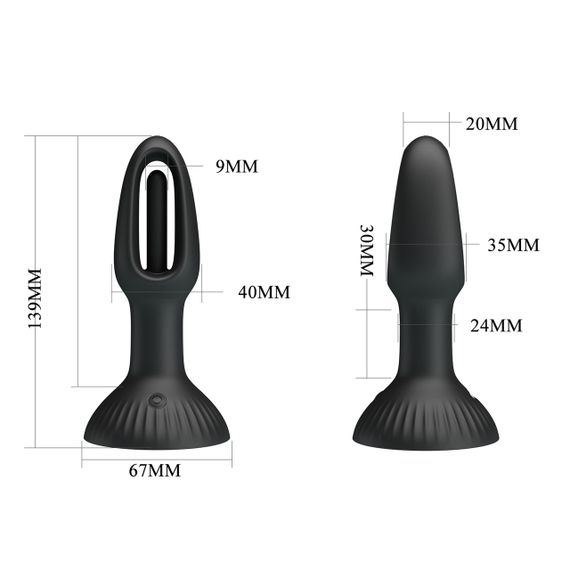 Анальна пробка з вібрацією PRETTY LOVE HUBERT, 7 wiggling settings, Silicone Sex Aura | Зображення 1