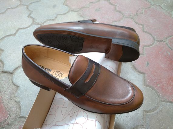 Ультрастильні коричневі лофери мокасини 40 розмір | Зображення 1