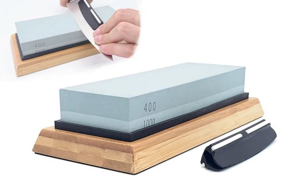 Набор для заточки ножей Primo Cook камень 400/1000 с подставкой | Зображення 2
