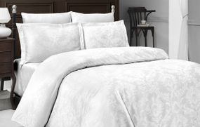 Постельное белье First Choice Jacquard Satin 200 х 220 см Regina White