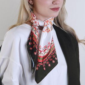 Платок шелковый Зірка та пташки 68х68 см (HUST_25M017)
