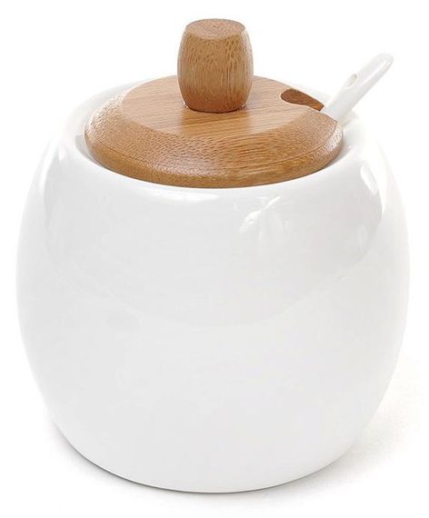Цукорниця Ceram Bamboo Ø9х12см з ложкою і дерев'яною кришкою