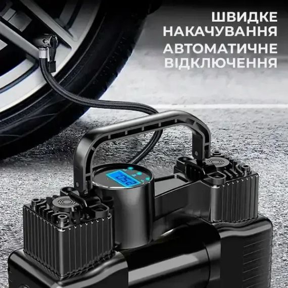 Портативный автомобильный компрессор с дисплеем и питанием от прикуривателя Air pump XL-1025 | Зображення 3