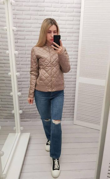 Куртка з ефектом стьобання, арт.310, кава з молоком | Зображення 1