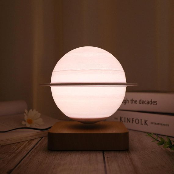 Магнітна левітаційна лампа HCNT Levitating Lamp Saturn Dark Wood Grain | Зображення 3