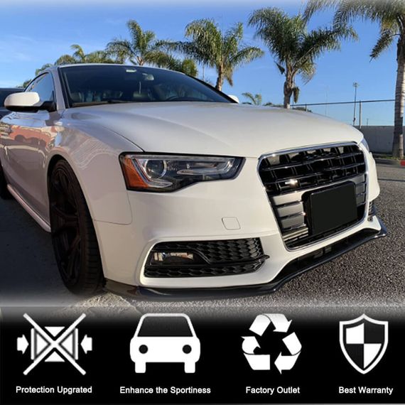 Накладка на передній бампер Lip V1 (для S-Line 2012-2015, Карбон) для Ауди A5 рр | Зображення 1