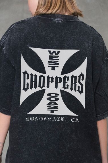 Виварена Оверсайз Футболка Without Washed З Принтом Choppers Black | Зображення 4