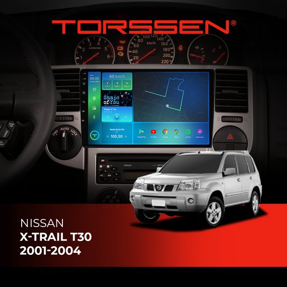 Штатна магнітола Torssen Nissan Xtrail T30 01-04 NF9 Carplay