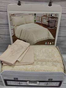 Постельное белье подарочный набор (покрывало, простынь, 4 наволочки) Estima Karamel Евро размер