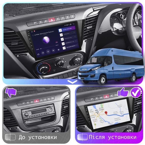 Штатная магнитола Lesko для IVECO Daily VI 2014-2019 экран 9" 4/32Gb 4G Wi-Fi GPS Top Ивеко | Зображення 2