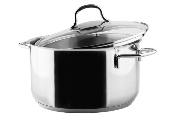 Каструля Vinzer Techno 50083, 5.9 л, 24 см, з нержавіючої сталі з кришкою, для всіх типів плит
