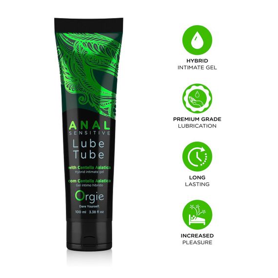 Анальна змазка Orgie Lube Tube Anal Sensitive, 100 мл, водна основа, імітація силікону Sex Aura | Зображення 2