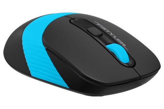 Миша бездротова A4Tech Fstyler FG10 (Blue),  USB, колір чорний+блакитний | Зображення 1