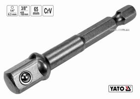 Тримач-адаптер торцевих головок YATO 3/8" 65 мм HEX- 1/4" (YT-04626)