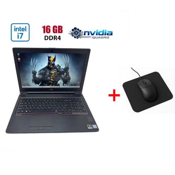 Мобильная рабочая станция Fujitsu Celsius H780 / 15.6" (1920x1080) IPS / Intel Core i7-8750H (6 (12) ядер по 2.2 - 4.1 GHz) / 16 GB DDR4 / 512 GB SSD / nVidia Quadro P600, 4 GB GDDR5, 128-bit / WebCam б/у + Подарок Мышка и коврик