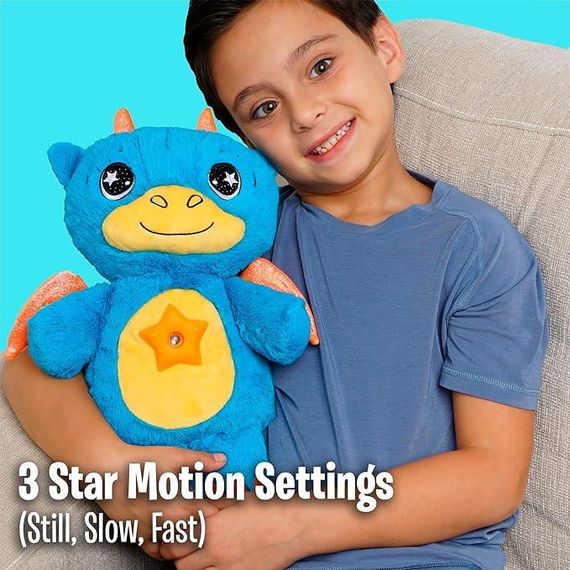 Ночник игрушка, Плюшевый ночник, синий дракон | Зображення 5