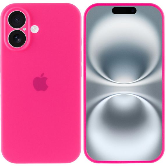 Чохол Silicone Case Full Camera Protective (AA) для Apple iPhone 16 Plus (6.7") Рожевий / Barbie pink | Зображення 1