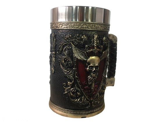 Кружка Чашка 3D Skull Mug Череп Пивная кружка с Гербом Крылатого Черепа | Зображення 5