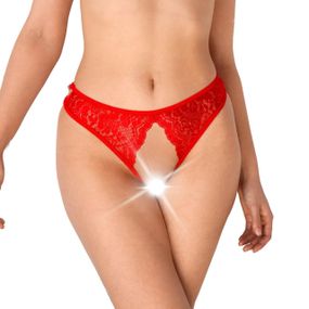 Мереживні трусики з відкритим доступом Art of Sex - Mia, Червоний, XS-М