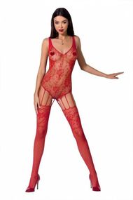 Ажурний бодістокінг з імітацією панчіх Passion BS074 red sexstyle
