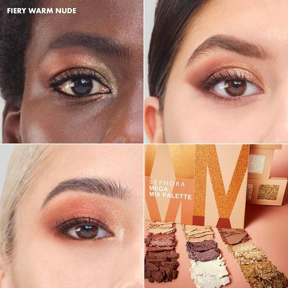 Палетка тіней Sephora Mega Mix Palette 9 eyeshadows - Fiery Warm Nude (7.5 g) | Зображення 1