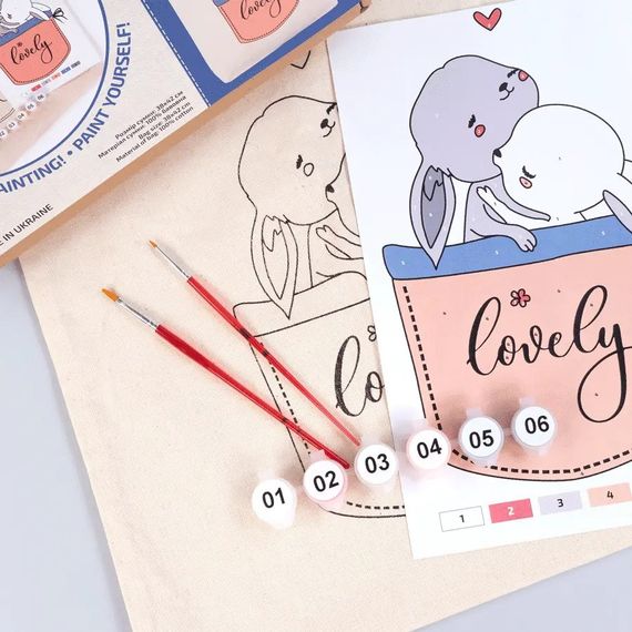 Набор для раскрашивания эко-сумки "Милые зайчата" N0003623 | Зображення 1