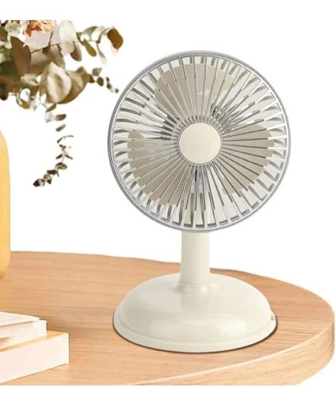 Вентилятор Simple desktop fan KD197 настільний портативний з роботою від USB Блідо-жовтий (кремовий) | Зображення 4