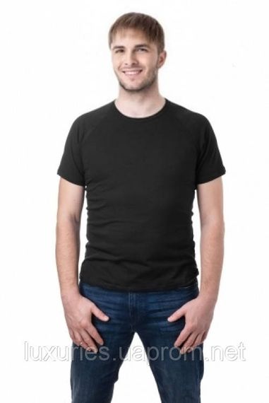 Мужская футболка со 100% хлопка, классическая футболка Премиум класа, хлопковая футболка S, Черный