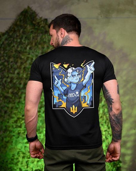 Тактична потоотводна футболка зППОкій black ПП7715